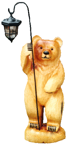 Bear with Shepard Hook and Lantern 